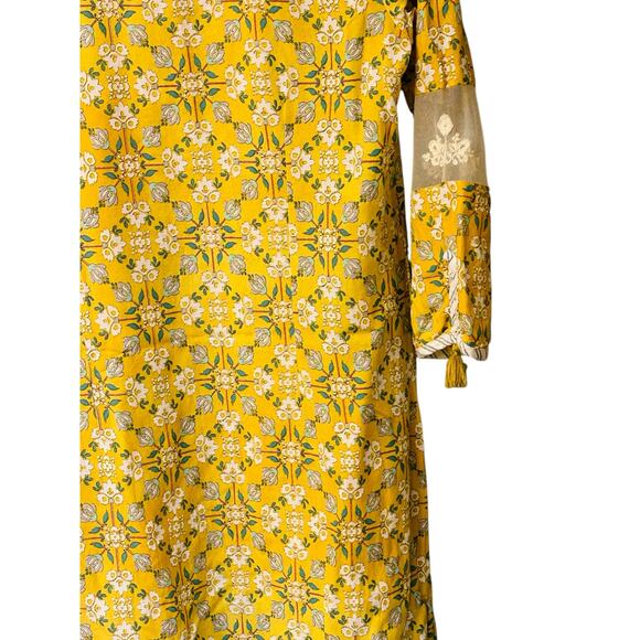 W for Woman Yellow Floral Print Tunic Dress – Size 10 - Picture 3 of 11